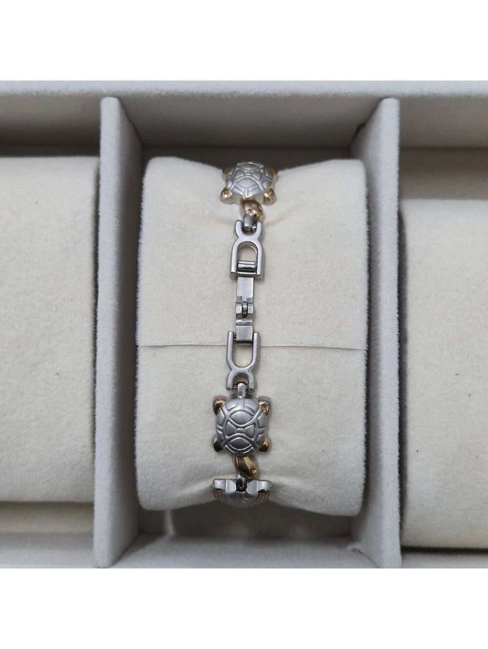 Pierre Nicol Two Tone Turtle Link Bracelet Watch